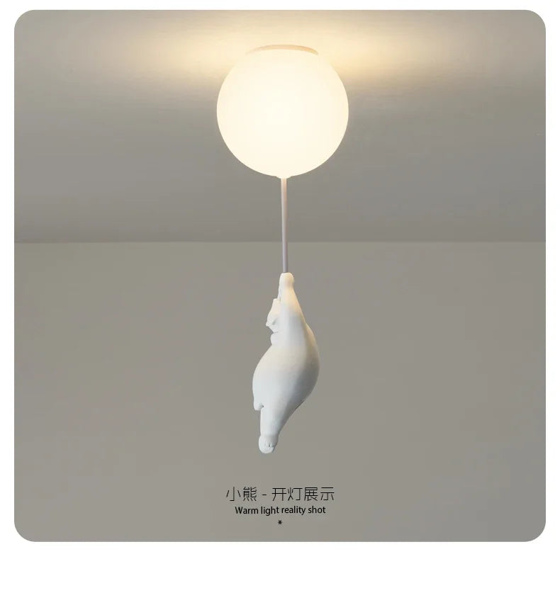 Cartoon Bear Acrylic Bedroom Ceiling Lamp