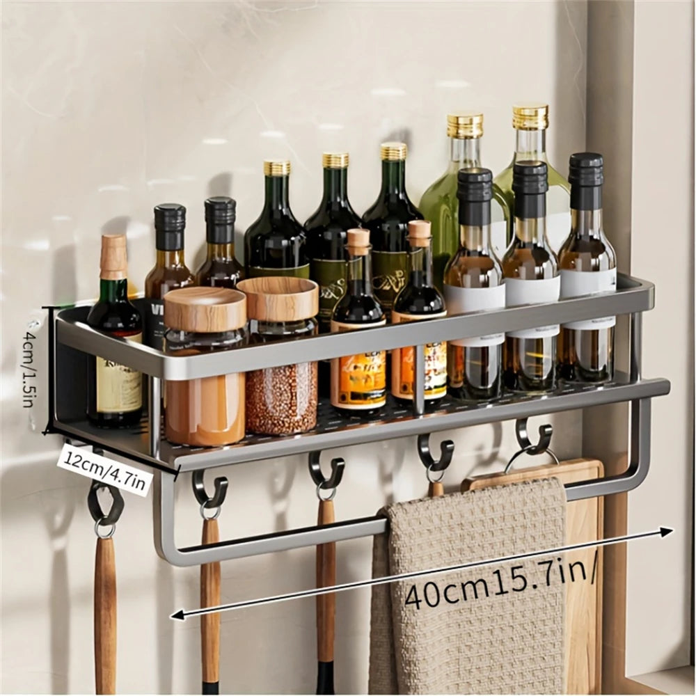 Wall Mounted Multi-Function Kitchen Seasoning Storage Rack