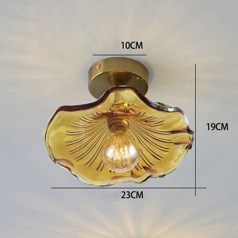 Copper Colorful Glass Ceiling Pendant Lamp