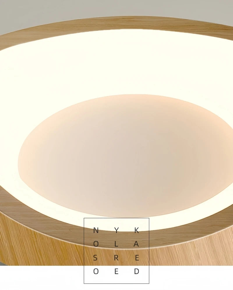 Nordic Minimalist Wood Grain Surface Mounted Ceiling Lamp