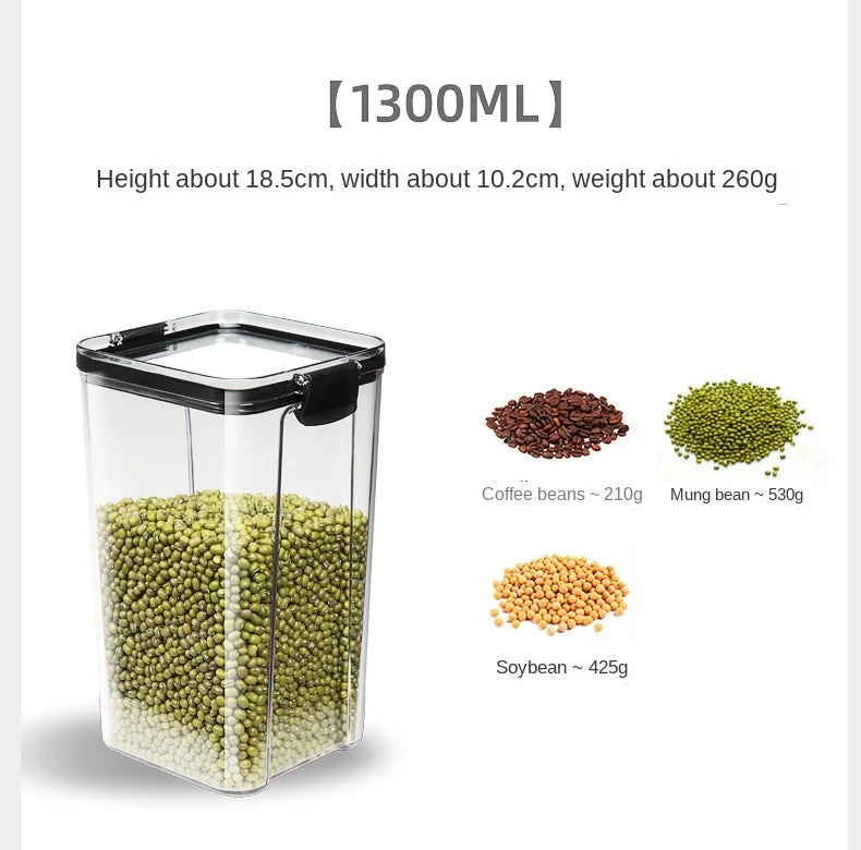 Moisture-Proof Sealed Acrylic Kitchen Storage Jar Set