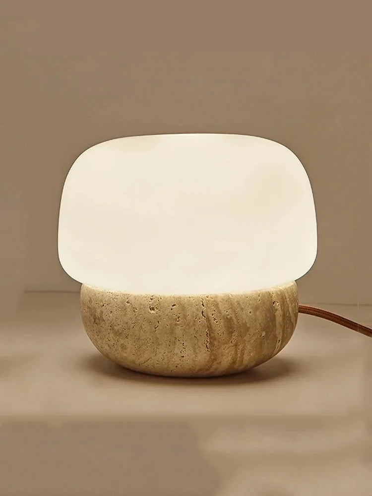 Travertine Mushroom Shaped LED Floor Lamp