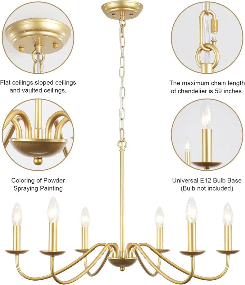 Retro Black Gold Loft Chandelier