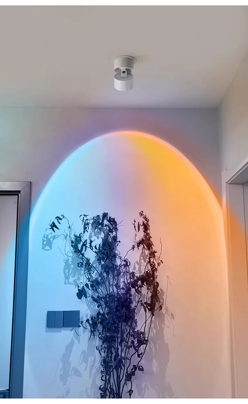 LED Sunset Lamp - Adjustable Angle Ceiling Spotlight | Modern Surface Mounted Light