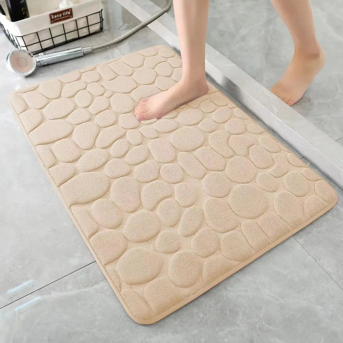 Cobblestone Embossed Non-Slip Absorbent Bathroom Mat