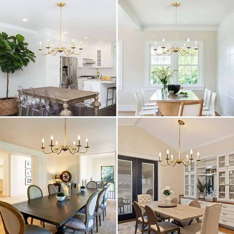 Retro Black Gold Loft Chandelier