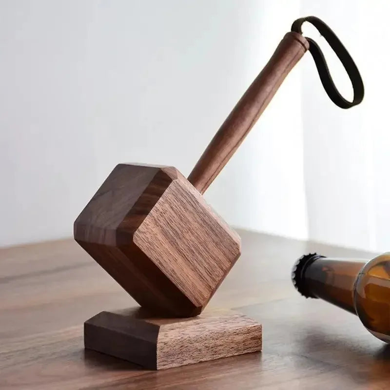 Thor's Hammer Bottle Opener — Magnetic Suspension Hammer Desktop Ornament | Stainless Steel Eco-Friendly Opener