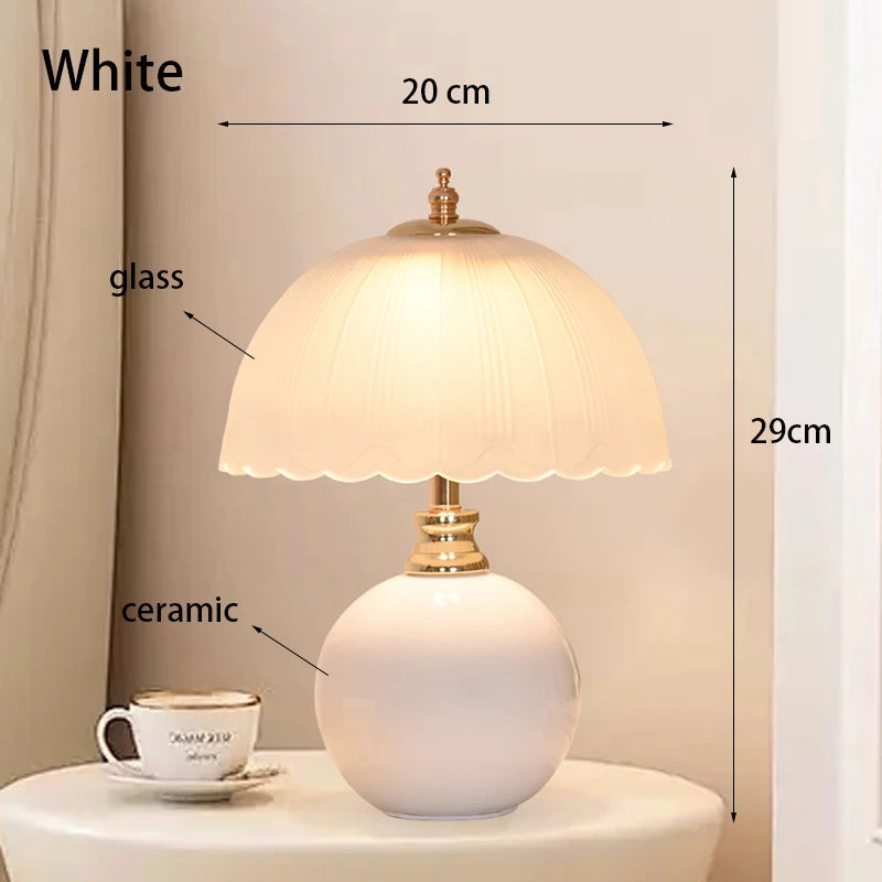 Ceramic Glass USB Dimmable Desk Lamp
