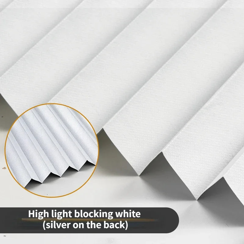 Pleated Blinds — Self Adhesive Half Blackout Window Panels