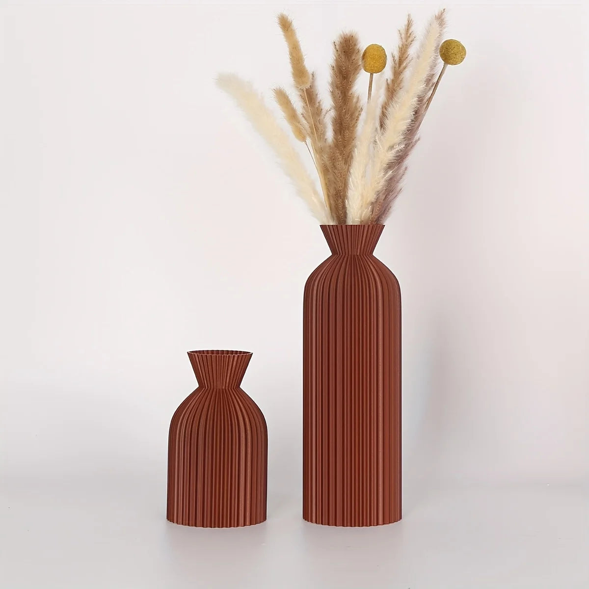Bohemian Plastic Flower Vessels Set of Two