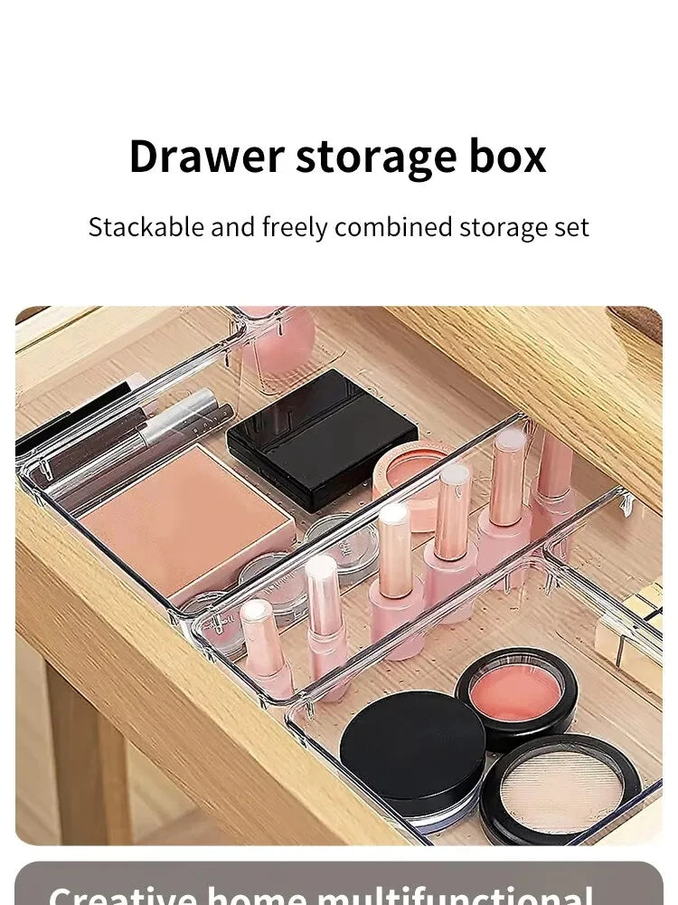 Clear Plastic Drawer Organizer Tray Set