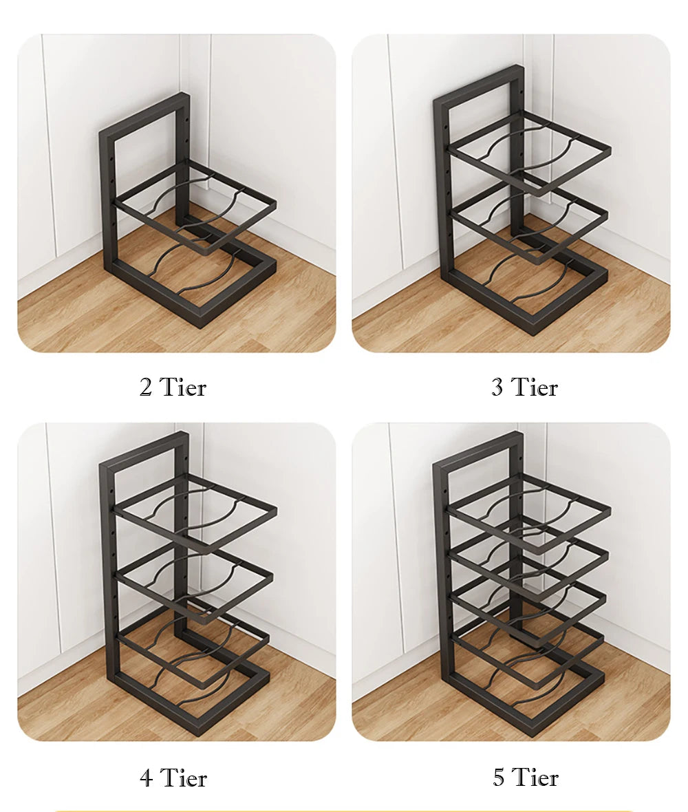 Multi-Layer Adjustable Stainless Steel Pot Rack