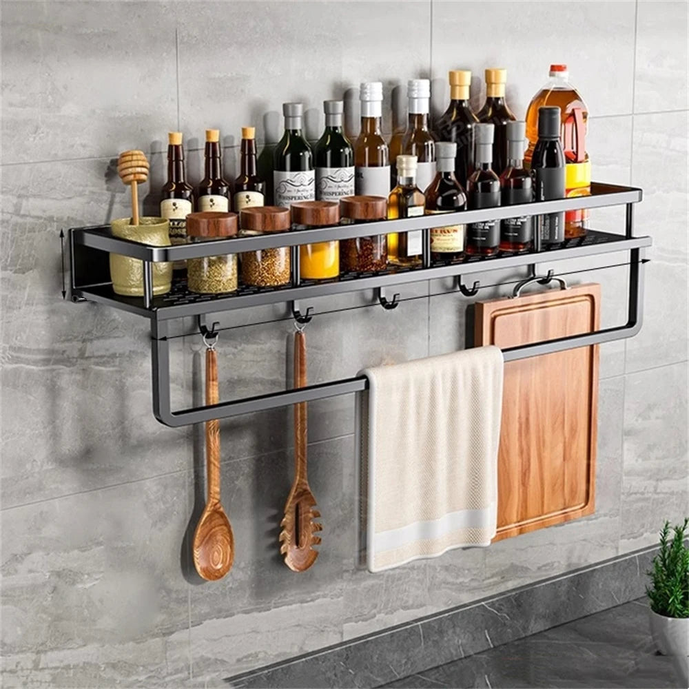 Wall Mounted Multi-Function Kitchen Seasoning Storage Rack