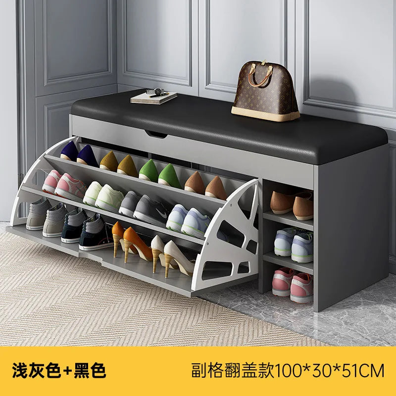 Soft Cushion Flip Top Entryway Shoe Storage Bench