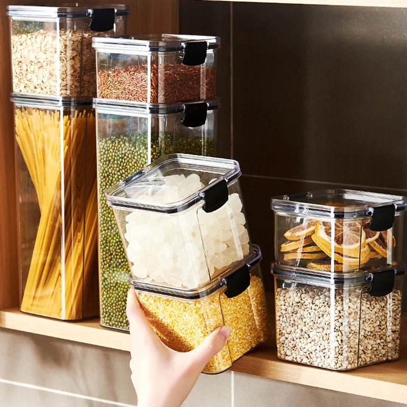 Moisture-Proof Sealed Acrylic Kitchen Storage Jar Set