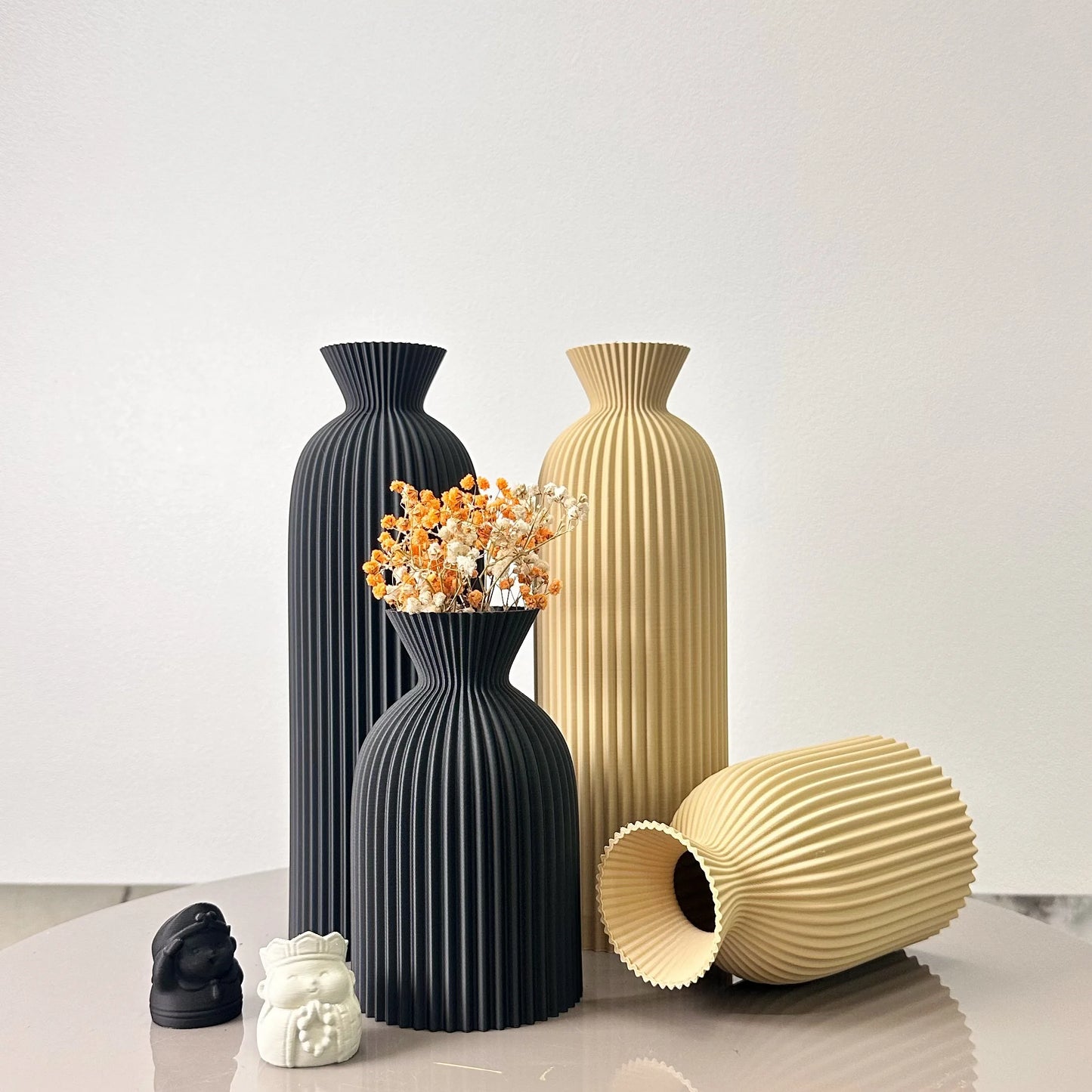 Wavy Pattern Decorative Dry Vessel Set