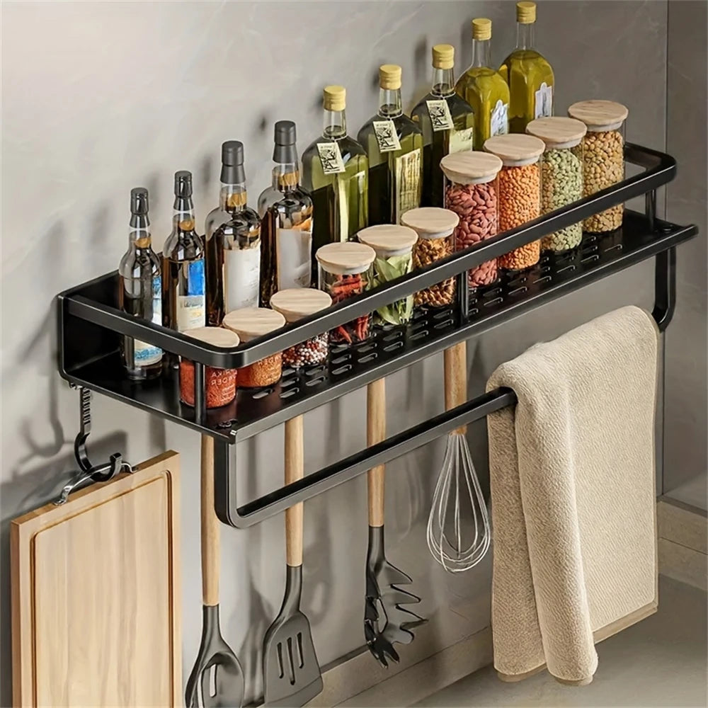 Wall Mounted Multi-Function Kitchen Seasoning Storage Rack