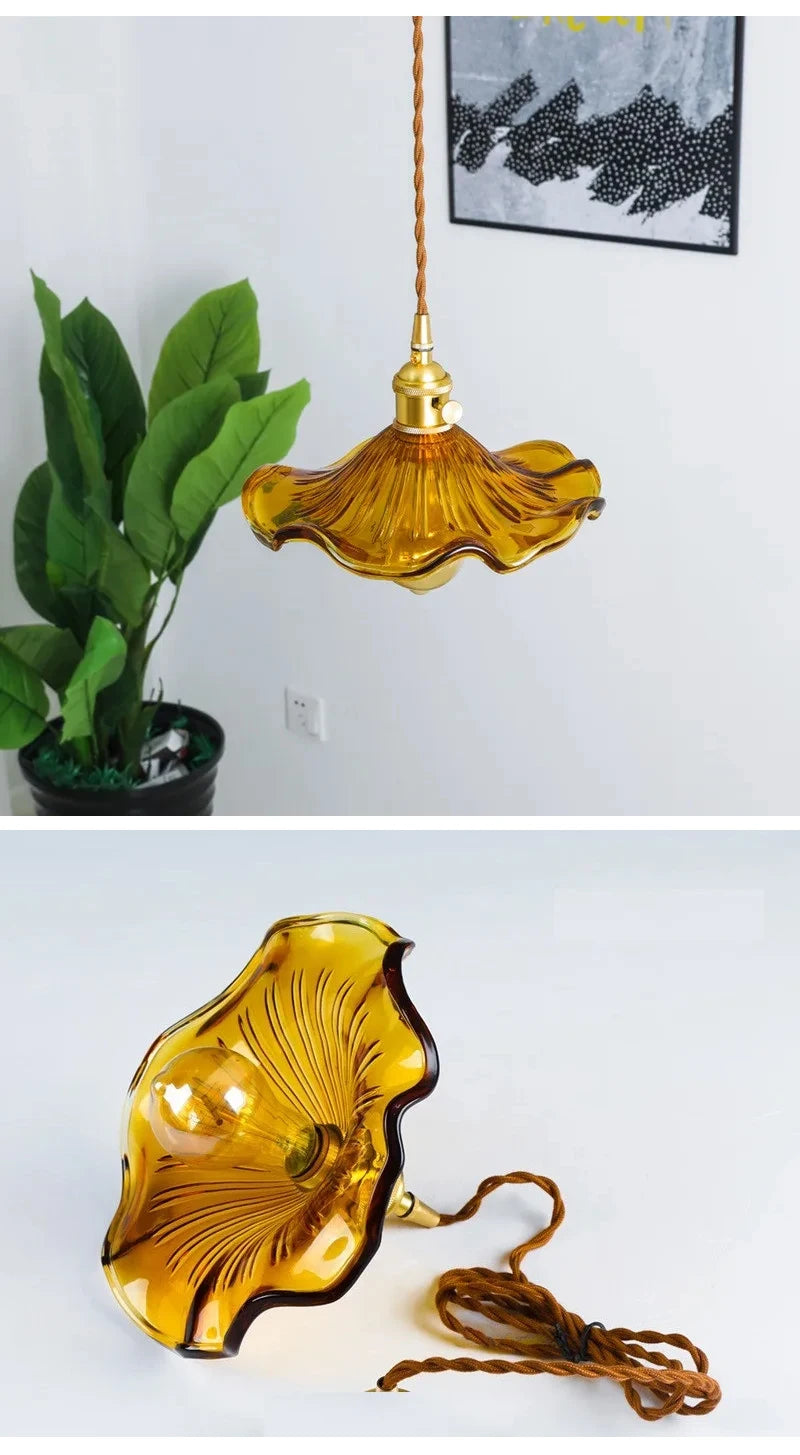 Copper Colorful Glass Ceiling Pendant Lamp
