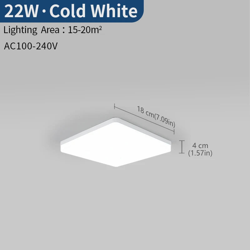 Modern Square Dimmable LED Ceiling Lamp