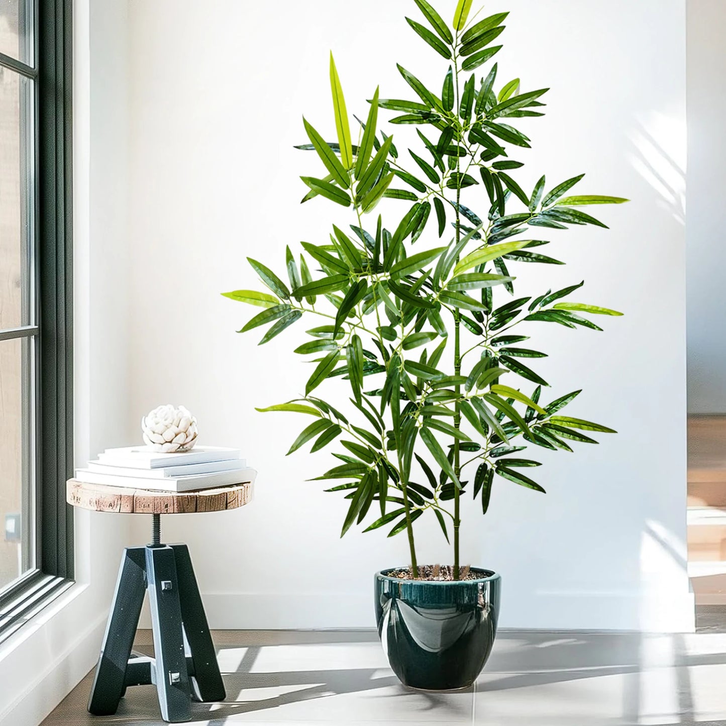Green Silk Artificial Bamboo Branch Plant