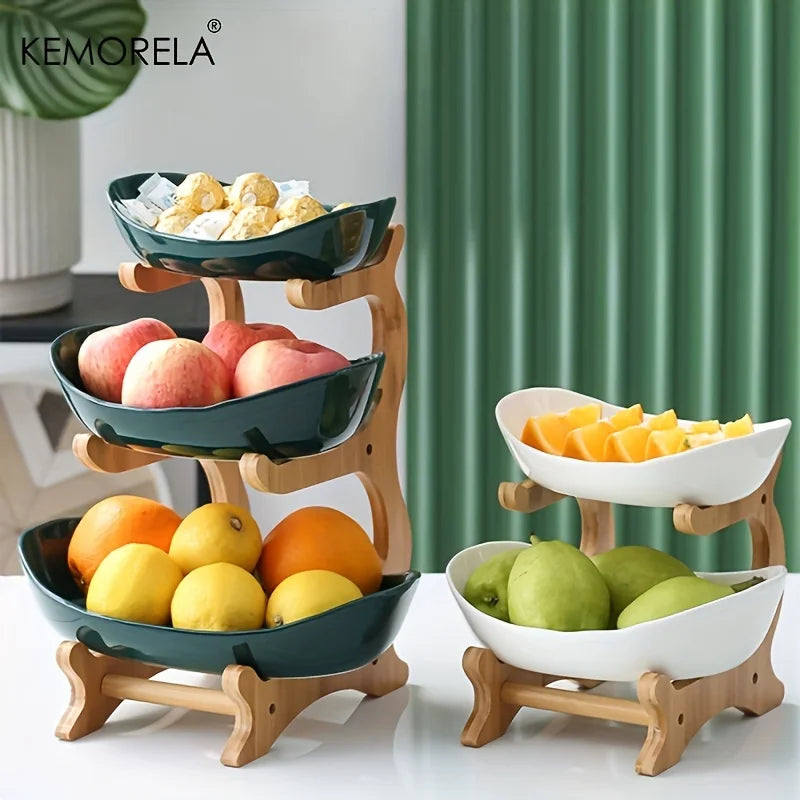 Fruit Plate Stand - Creative 2/3 Layered Fruit Tray | Modern Snack Holder & Candy Serving Plate