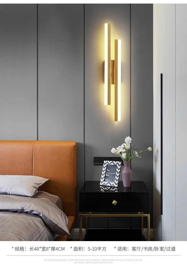 Copper Pipe Acrylic Shade LED Wall Sconce