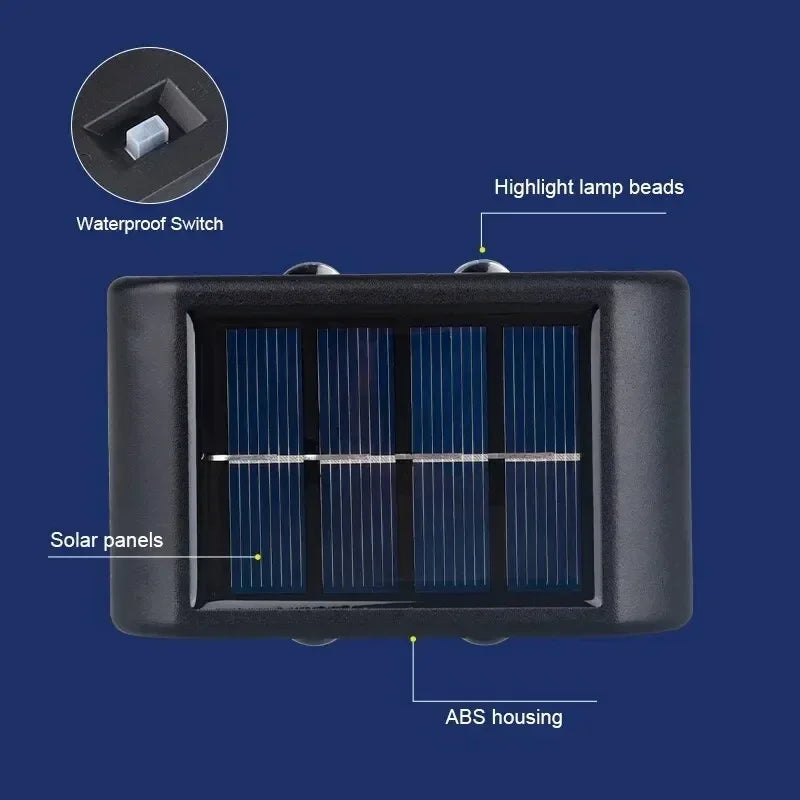 Waterproof Warm White Solar Outdoor Garden Wall Lamp