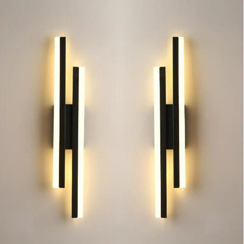 LED Bedroom Wall Lamp - Modern Wall Sconces with Acrylic Lampshade & Copper Pipe Lighting