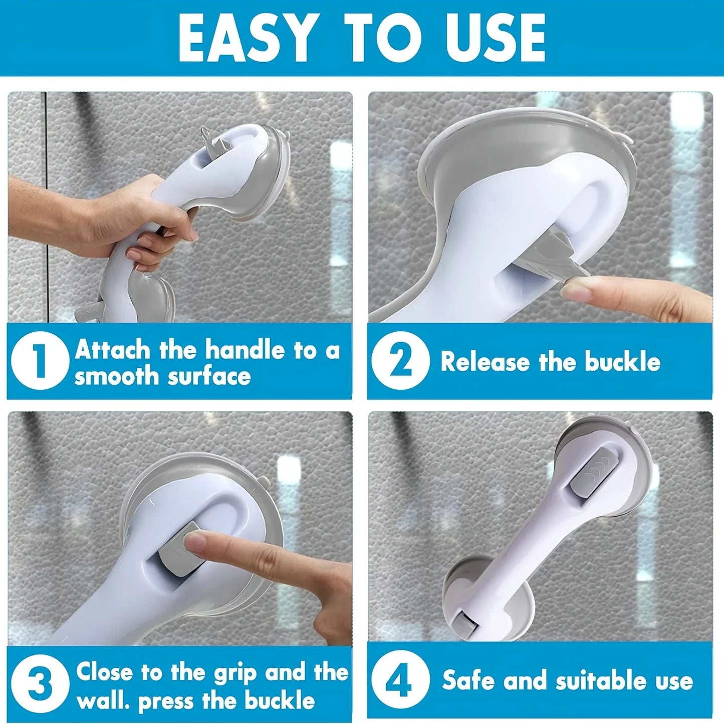 Suction Cup Safety Grab Bar for Bathtub Shower