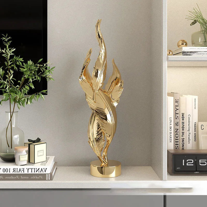 Modern Creative Feather Resin Desktop Sculpture