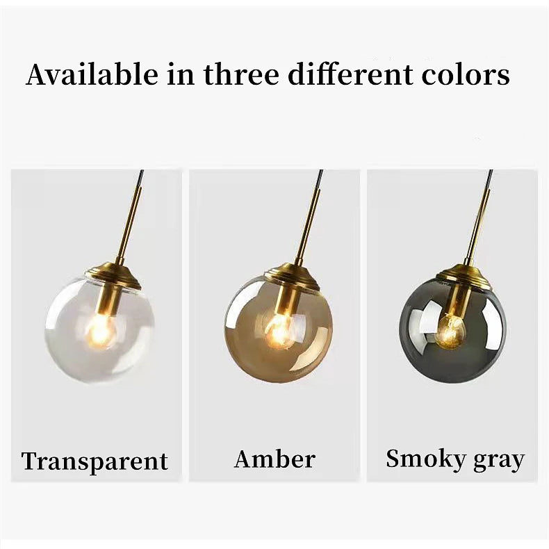 Nordic Polished Steel Glass Pendant Chandelier