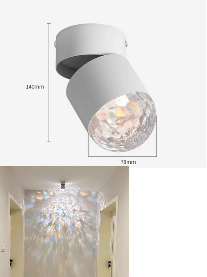 LED Sunset Lamp - Adjustable Angle Ceiling Spotlight | Modern Surface Mounted Light