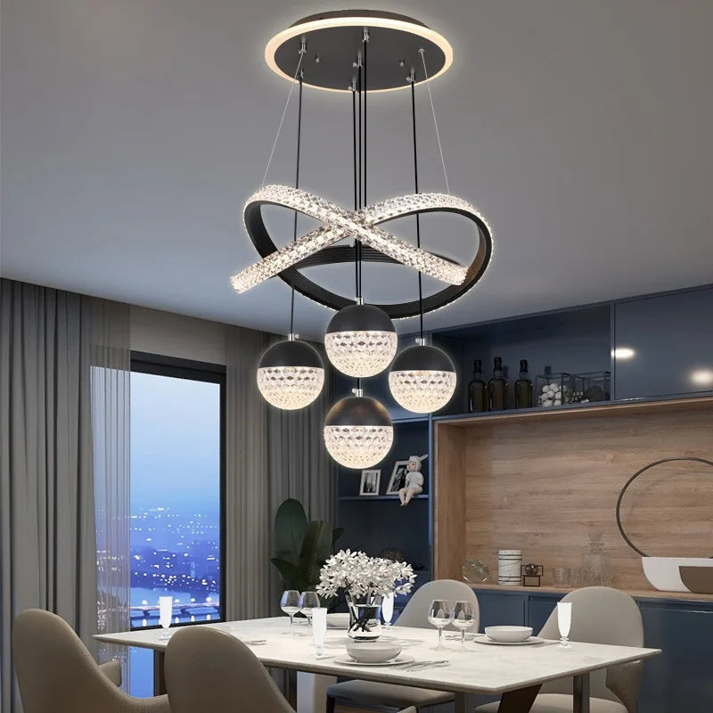 Nordic Iron Acrylic Art Deco LED Chandelier