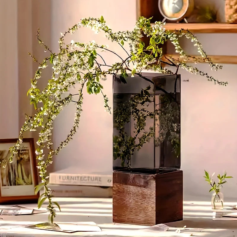 Nordic Acrylic Vessel — Elegant Lightweight Acrylic Flower Vessel with Base for Party Decoration