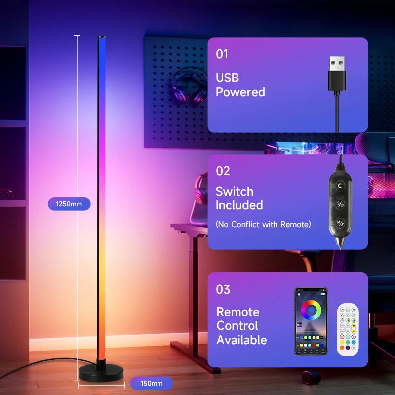 Dimmable USB Gooseneck Floor Lamp