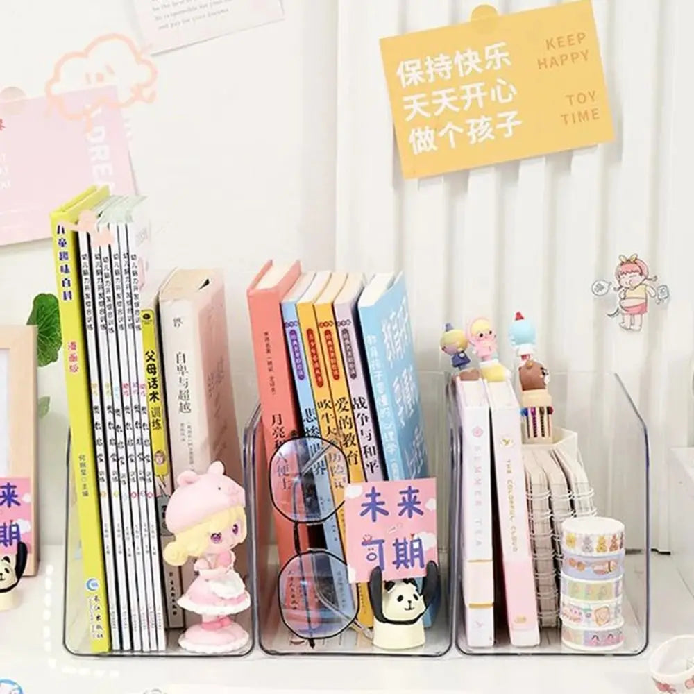 Transparent Acrylic U-Shaped Book Stand Desk Organizer
