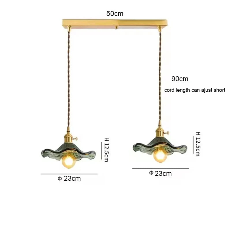 Copper Colorful Glass Ceiling Pendant Lamp