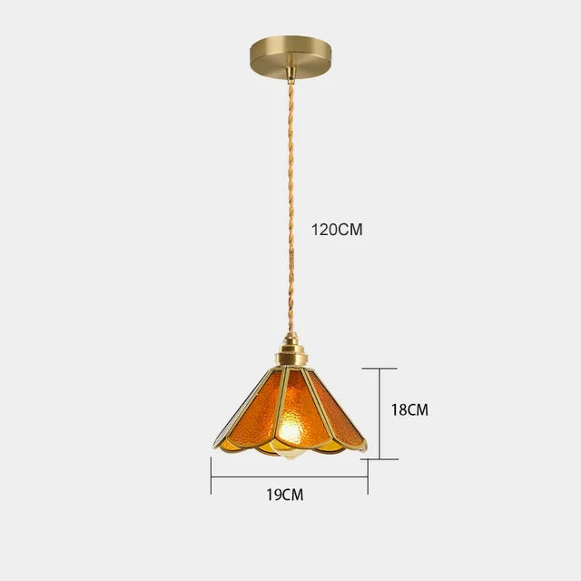 Retro Copper Tiffany Stained Glass Wall Lamp