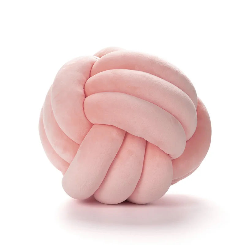 Handmade Velvet Knot Ball Round Decorative Throw Pillow