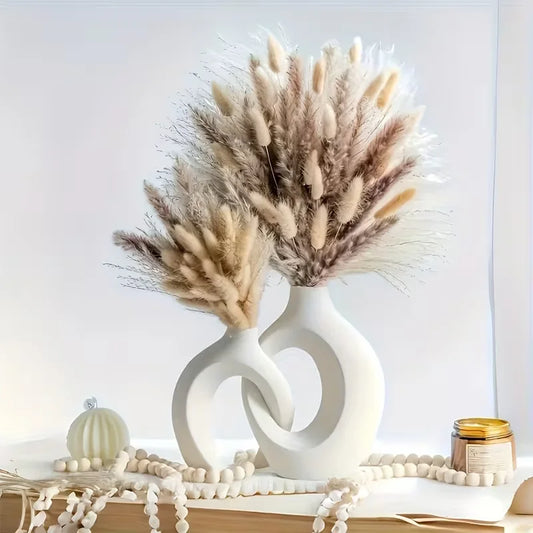 White Plastic Vessel Set — European Style Simple Home Decor for Living Room & Entryway