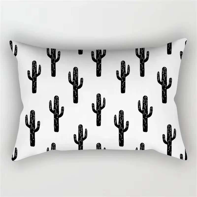 Geometric Marble Print Polyester Rectangular Pillowcase
