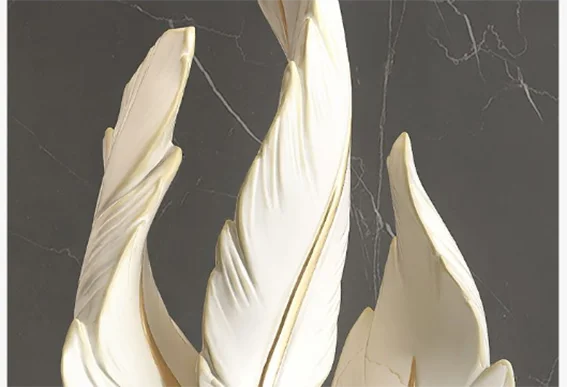 Modern Creative Feather Resin Desktop Sculpture