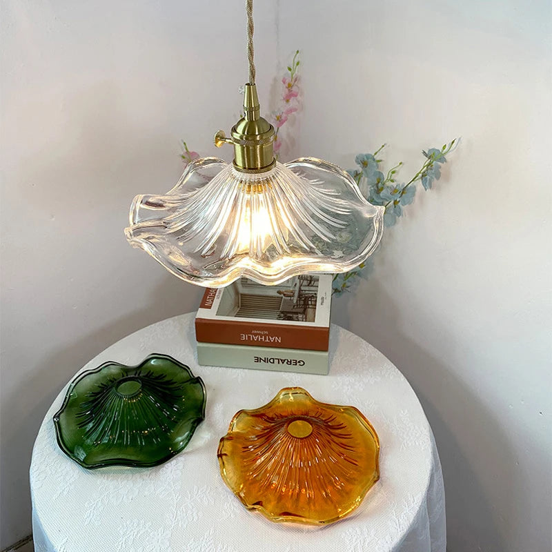 Copper Colorful Glass Ceiling Pendant Lamp