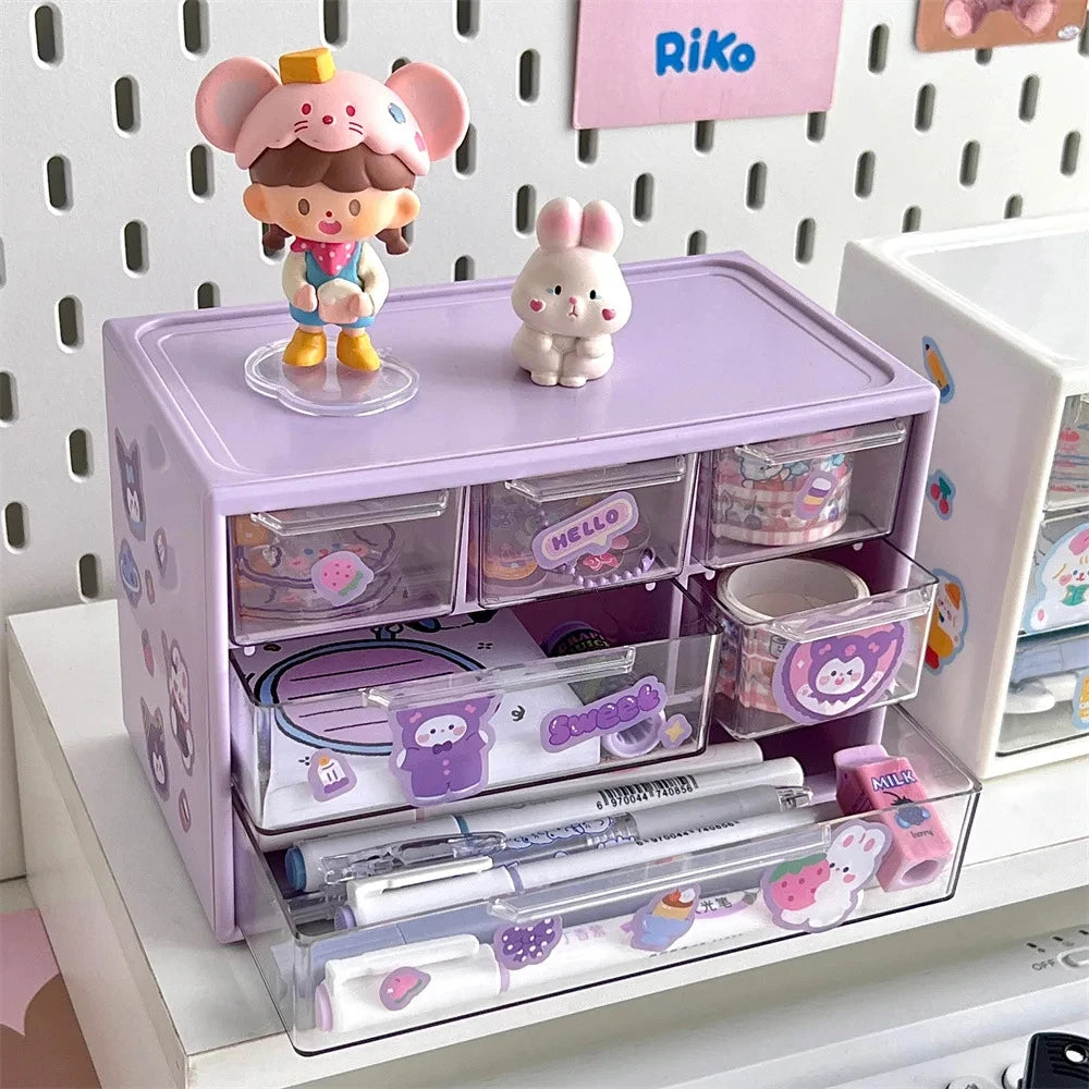 Transparent 9 Grid Desktop Office Drawer Organizer