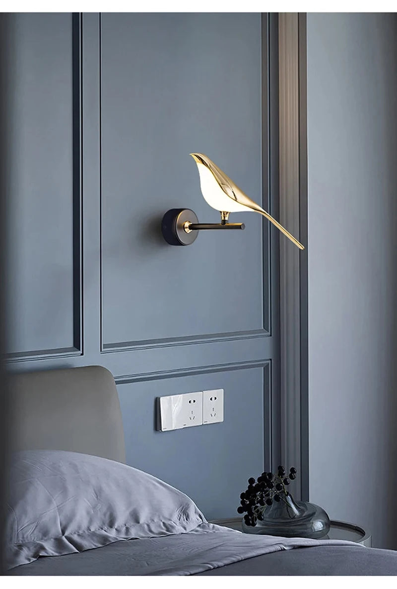 Golden Bird Art Deco LED Wall Sconce