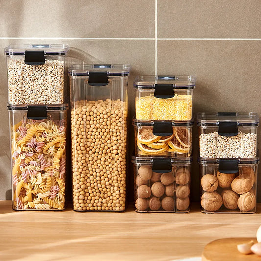 Sealed Storage Jars - Large Capacity Kitchen Pantry Organizer | Plastic Moisture-Proof Box