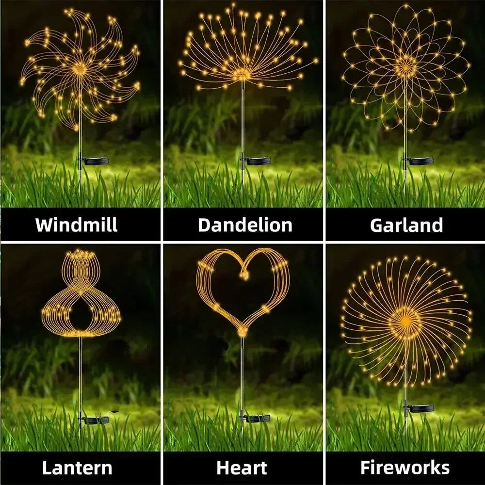 Solar Firework Luminaires — Energy Saving Garden Solar Luminaires with Colorful LEDs