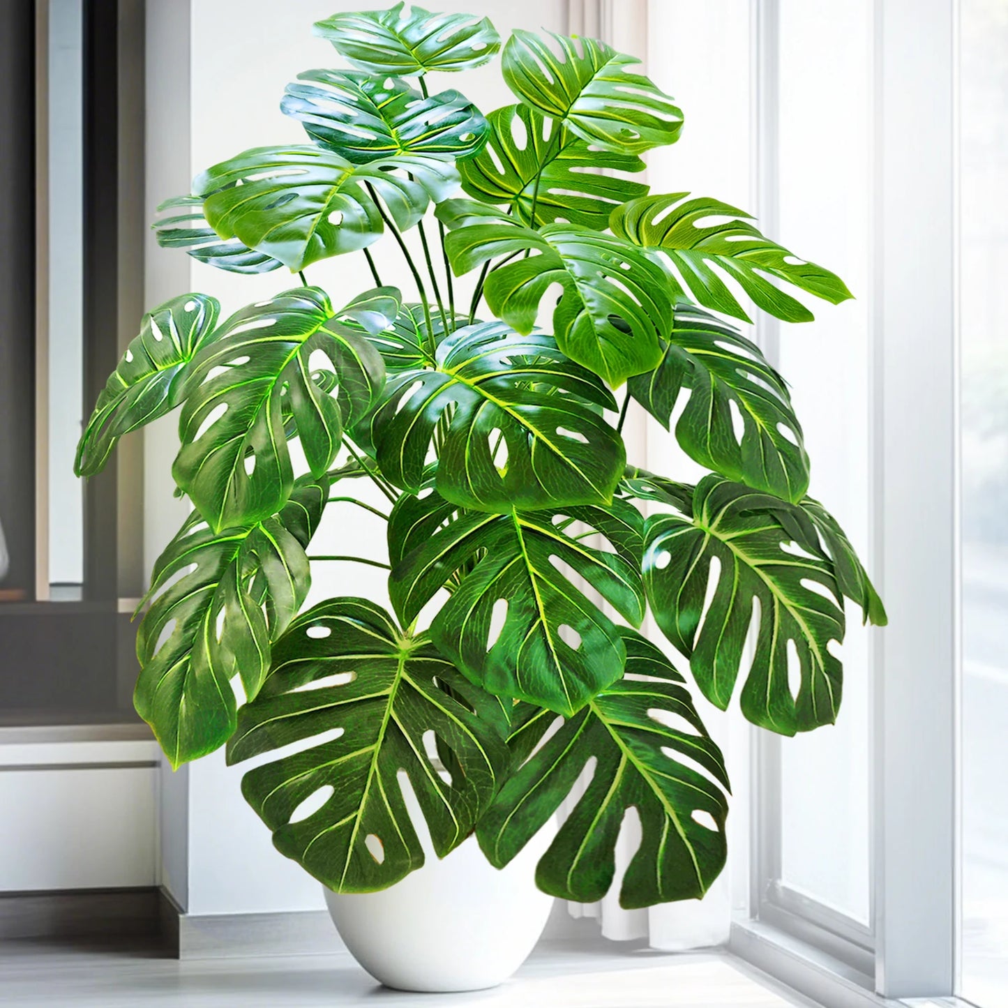 Silk Artificial Monstera Pothos Leaf Indoor Plant