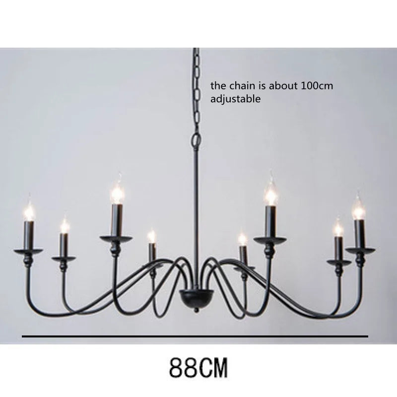 Retro Black Gold Loft Chandelier