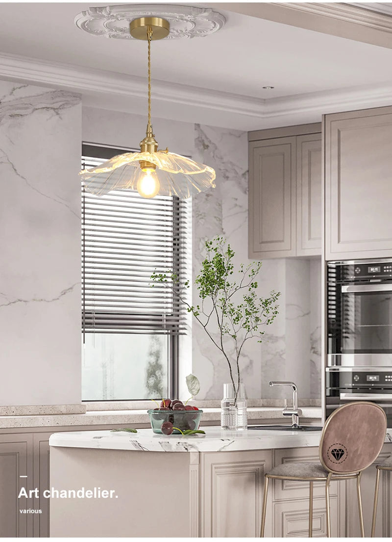 Modern White Glass Bedroom Pendant Lamp